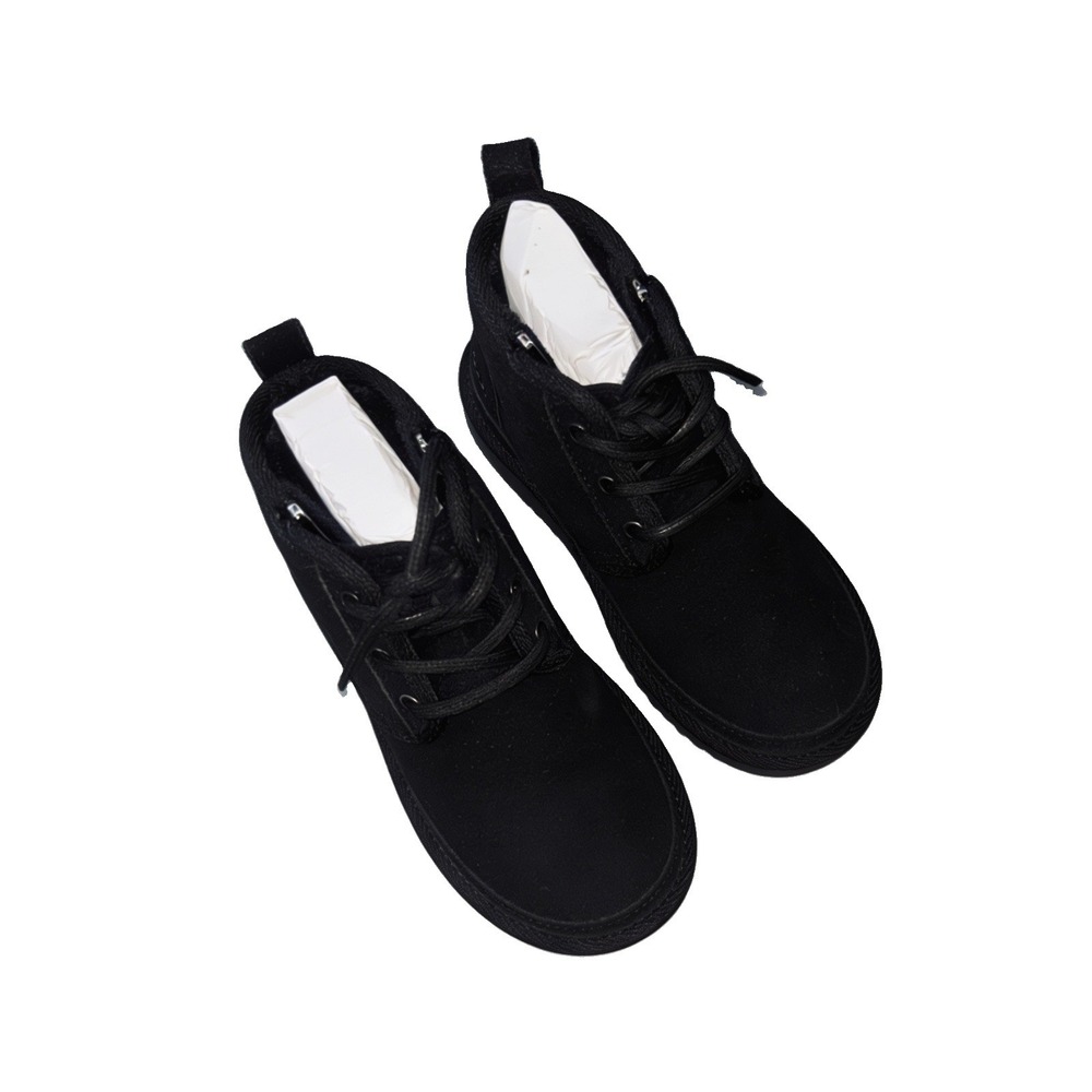 New UGG Neumel II Boot Kids US 9 Black Suede Chukka Zip Lace Up